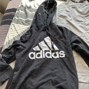 Adidas Black Hoodie with White Logo